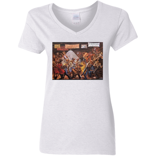 "GOOD TIMES" Ladies' 5.3 oz. V-Neck T-Shirt