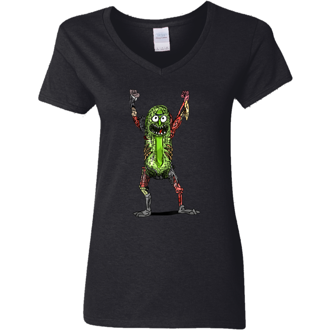 "PICKLE RICK" Ladies' 5.3 oz. V-Neck T-Shirt