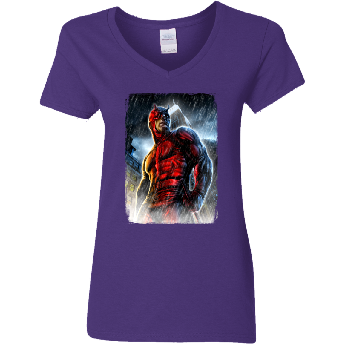 "THE MAN WITHOUT FEAR" Ladies' 5.3 oz. V-Neck T-Shirt