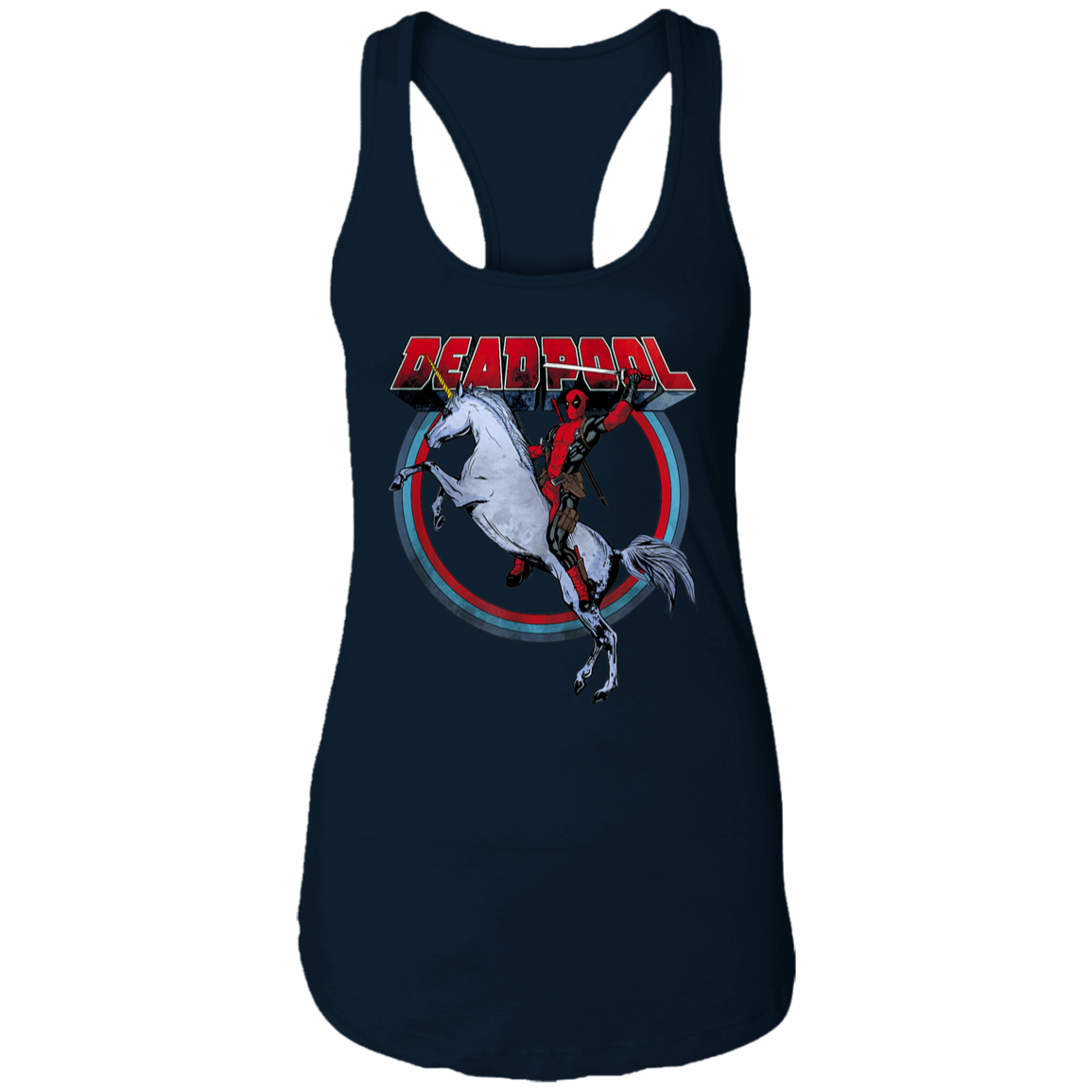 "UNICORN DEADPOOL" Ladies Ideal Racerback Tank