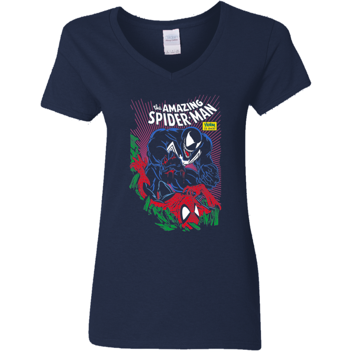 "VENOM IS BACK" Ladies' 5.3 oz. V-Neck T-Shirt