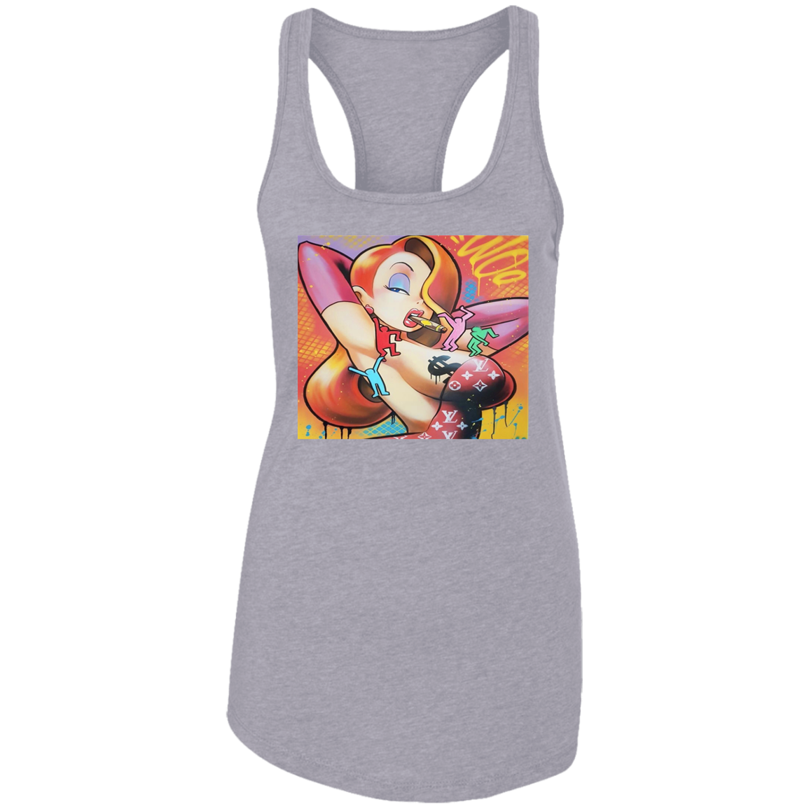 "FOLLOW THE RABBIT" Ladies Ideal Racerback Tank