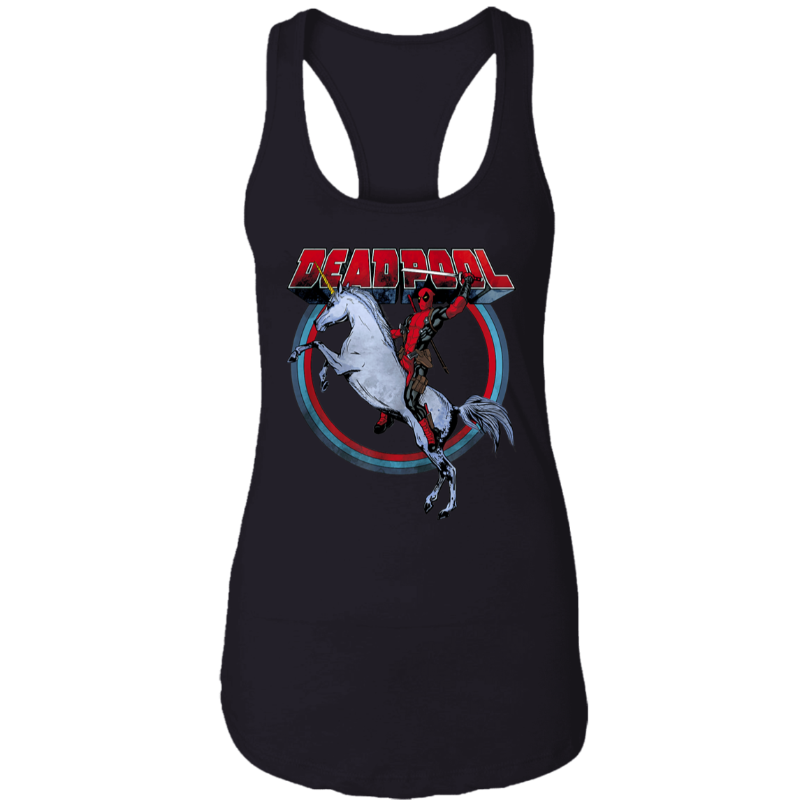 "UNICORN DEADPOOL" Ladies Ideal Racerback Tank