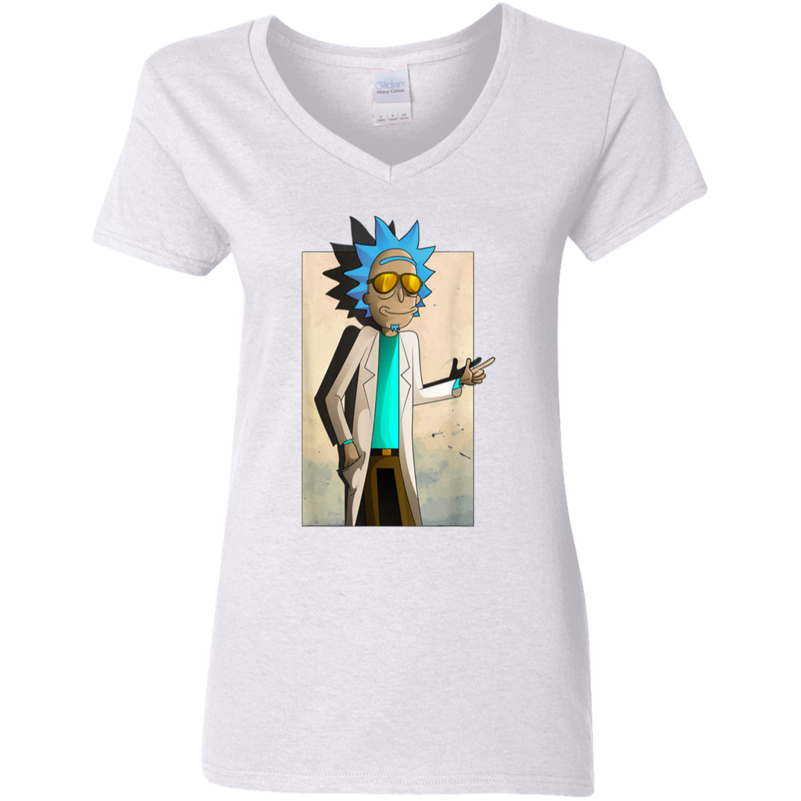 "COOL RICK" Ladies' 5.3 oz. V-Neck T-Shirt