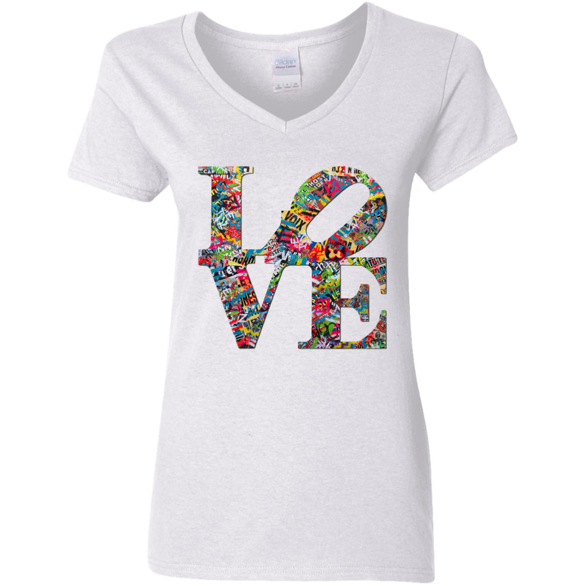 "LOVE 2.0" Ladies' 5.3 oz. V-Neck T-Shirt