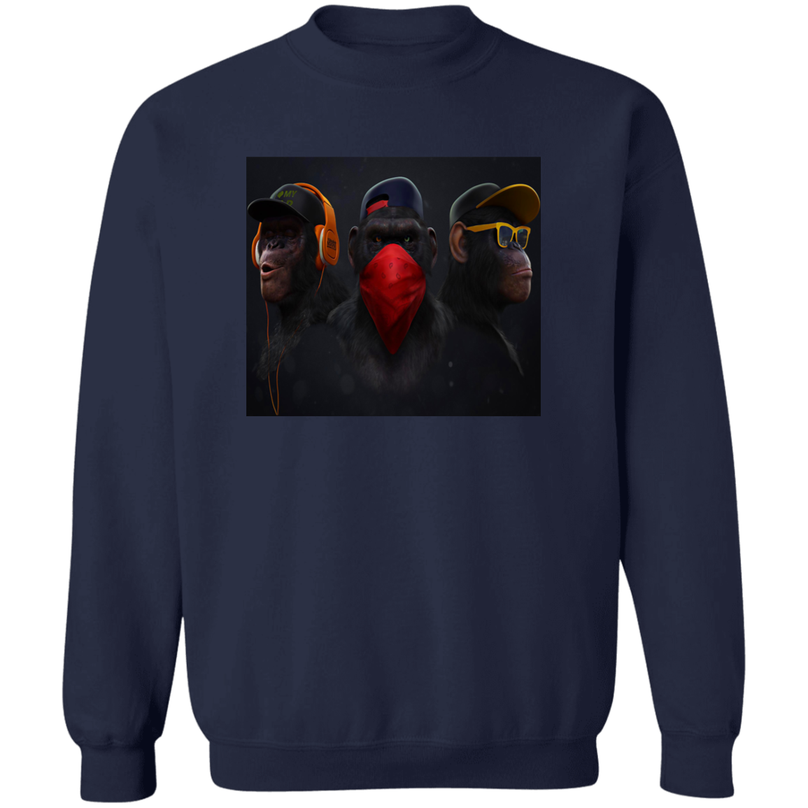 "HEAR NO EVIL SPEAK NO EVIL SEE NO EVIL" Crewneck Pullover Sweatshirt