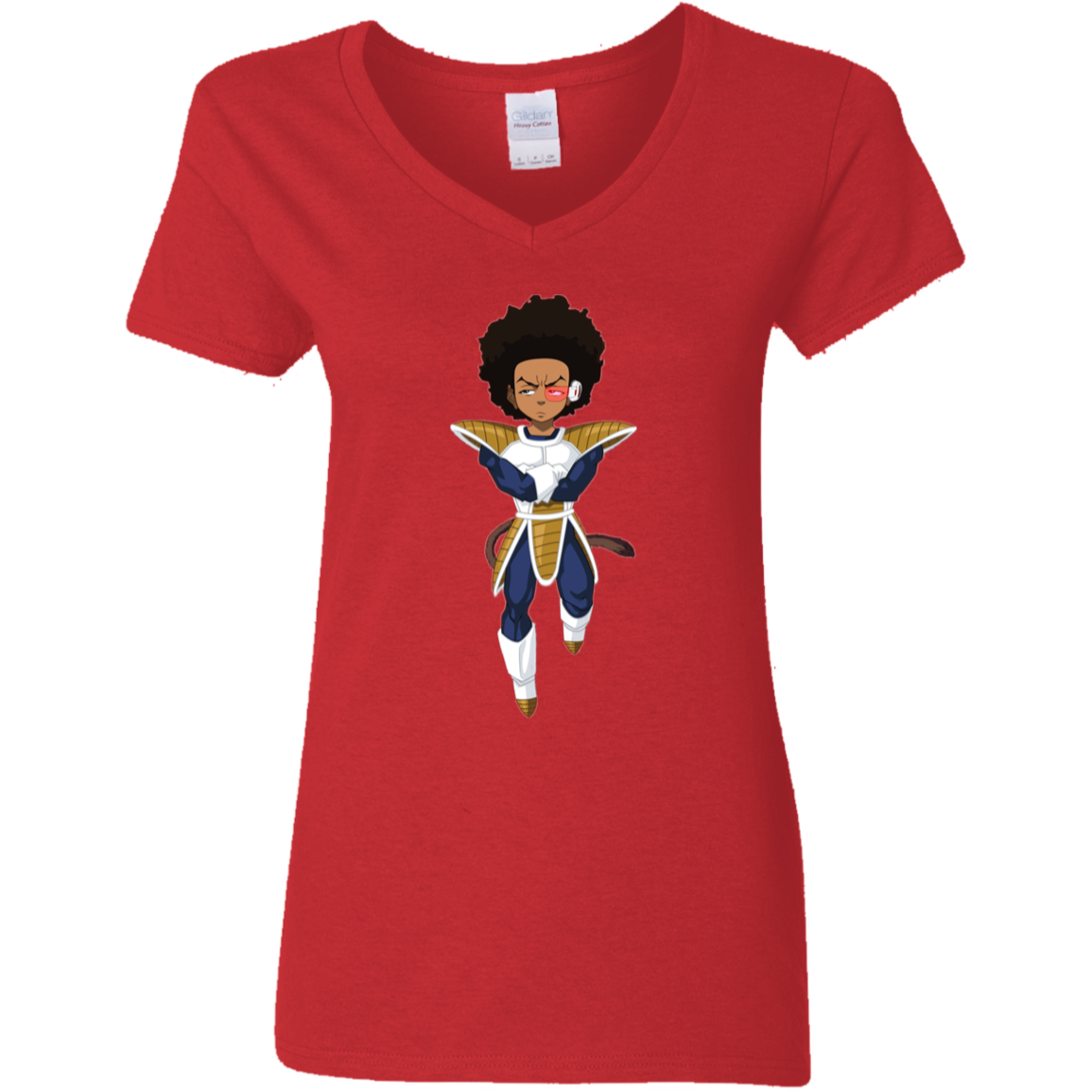 "HUEGETA" Ladies' 5.3 oz. V-Neck T-Shirt