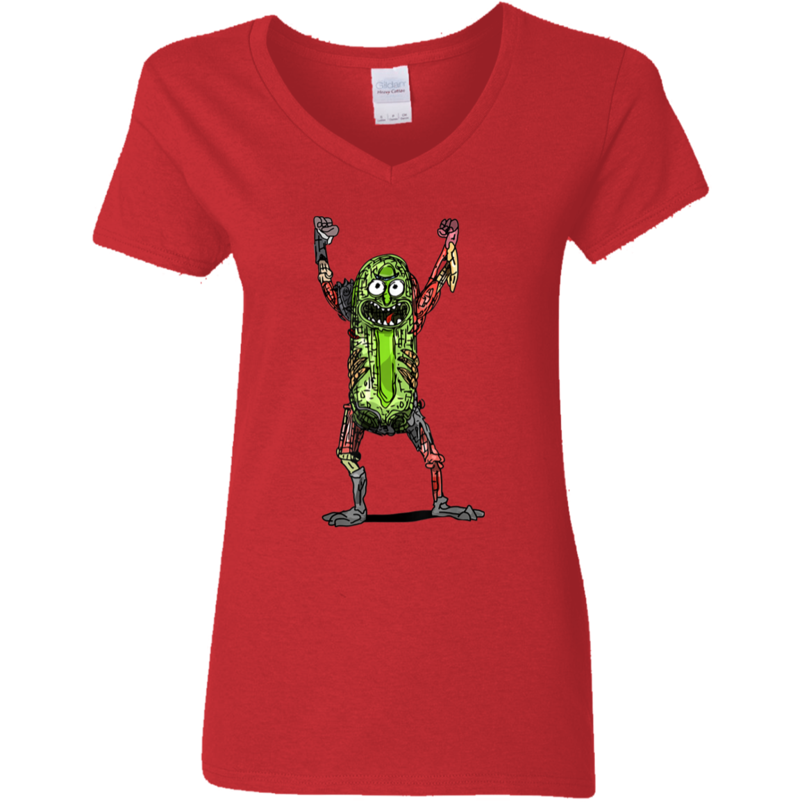 "PICKLE RICK" Ladies' 5.3 oz. V-Neck T-Shirt