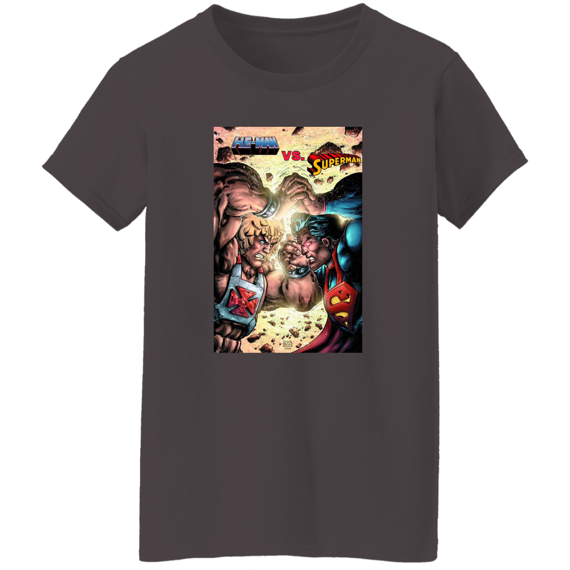 "HE-MAN VS SUPERMAN" Ladies' 5.3 oz. T-Shirt