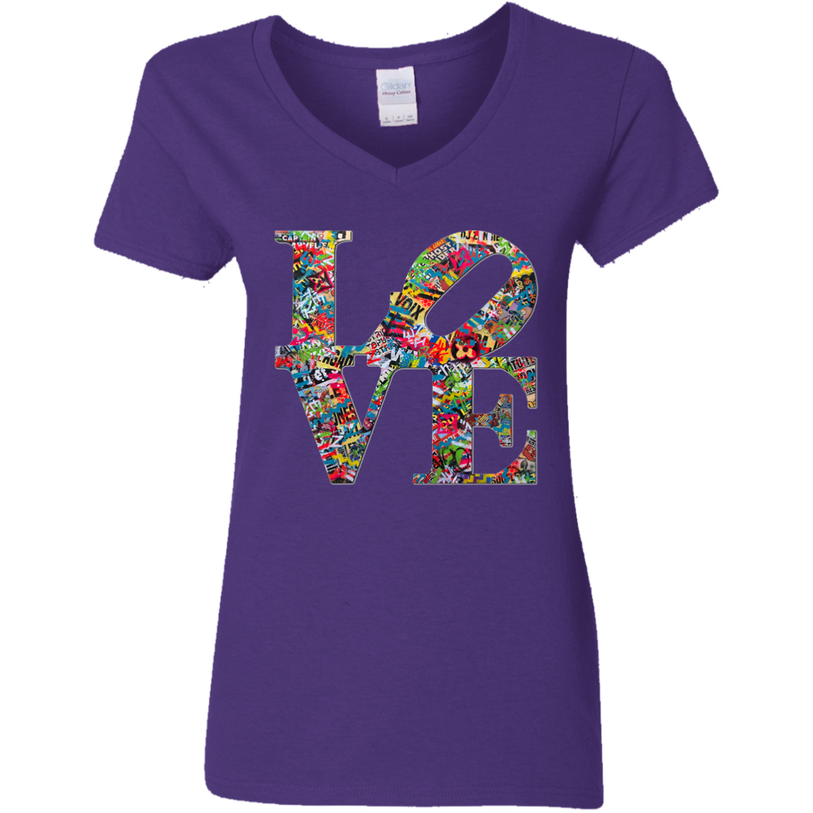 "LOVE 2.0" Ladies' 5.3 oz. V-Neck T-Shirt