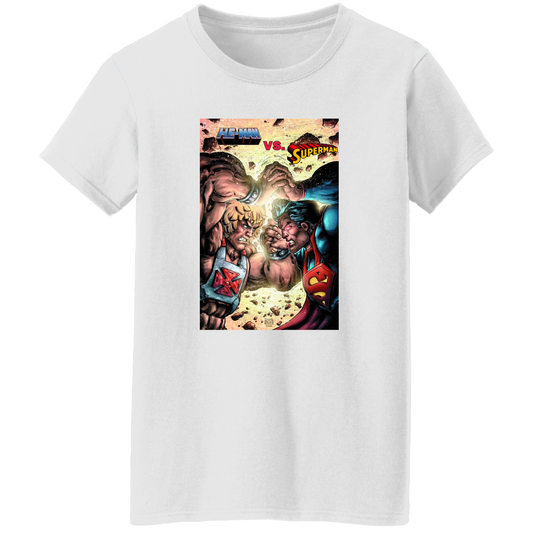 "HE-MAN VS SUPERMAN" Ladies' 5.3 oz. T-Shirt