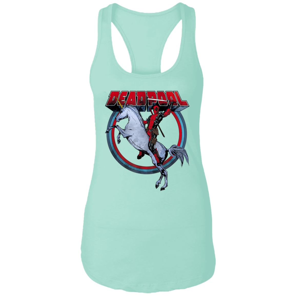 "UNICORN DEADPOOL" Ladies Ideal Racerback Tank