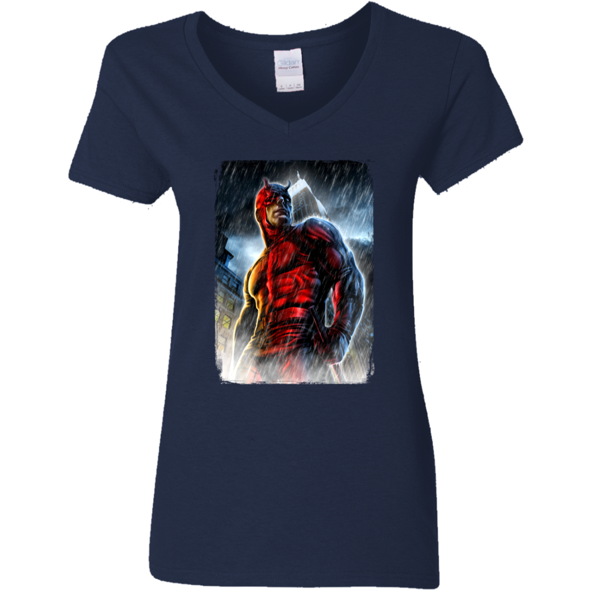 "THE MAN WITHOUT FEAR" Ladies' 5.3 oz. V-Neck T-Shirt