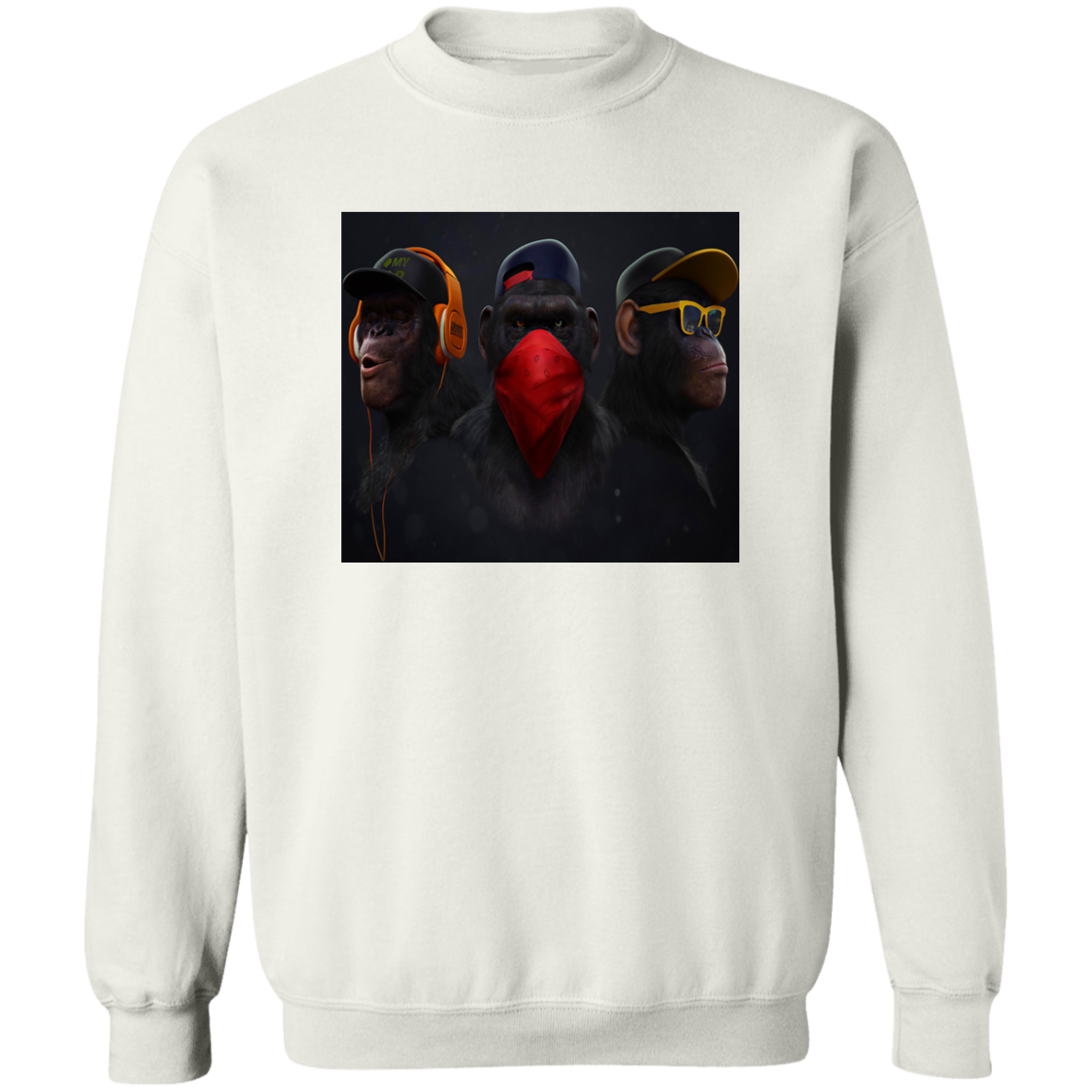 "HEAR NO EVIL SPEAK NO EVIL SEE NO EVIL" Crewneck Pullover Sweatshirt