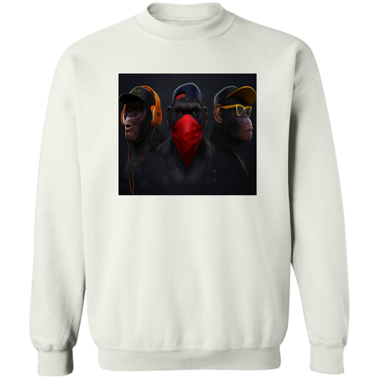 "HEAR NO EVIL SPEAK NO EVIL SEE NO EVIL" Crewneck Pullover Sweatshirt