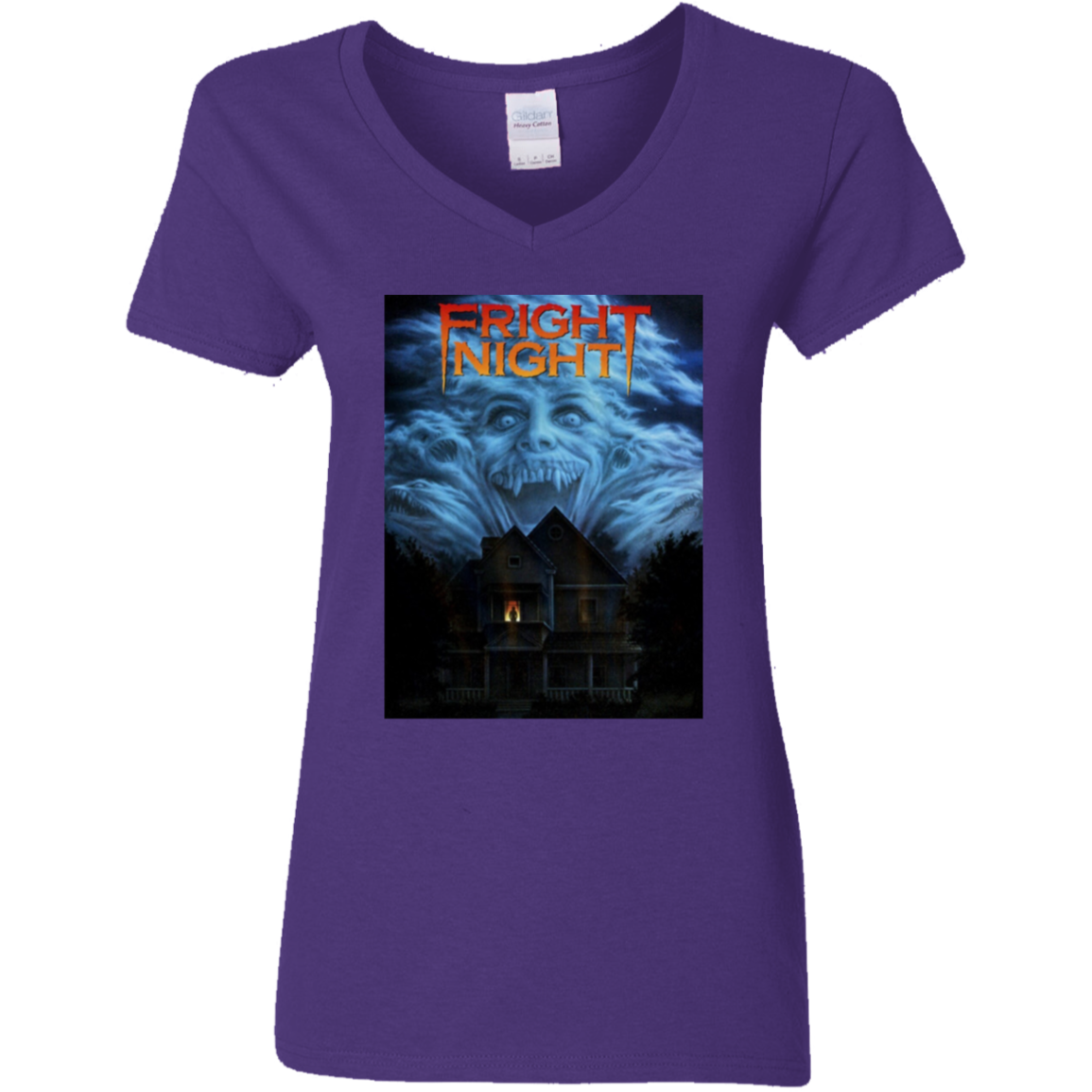 "FRIGHT NIGHT" Ladies' 5.3 oz. V-Neck T-Shirt