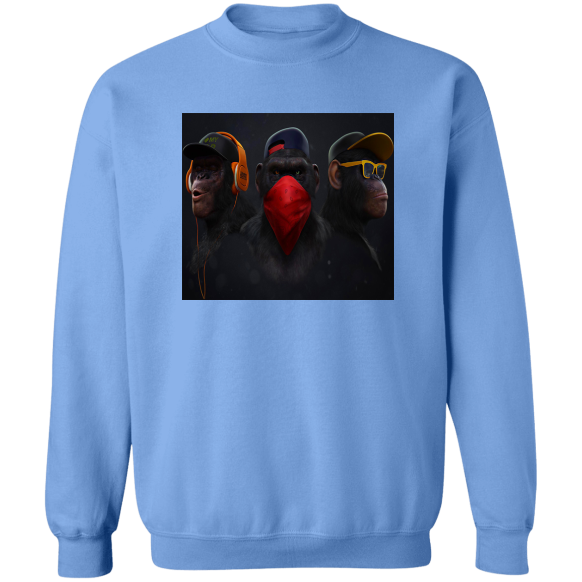 "HEAR NO EVIL SPEAK NO EVIL SEE NO EVIL" Crewneck Pullover Sweatshirt