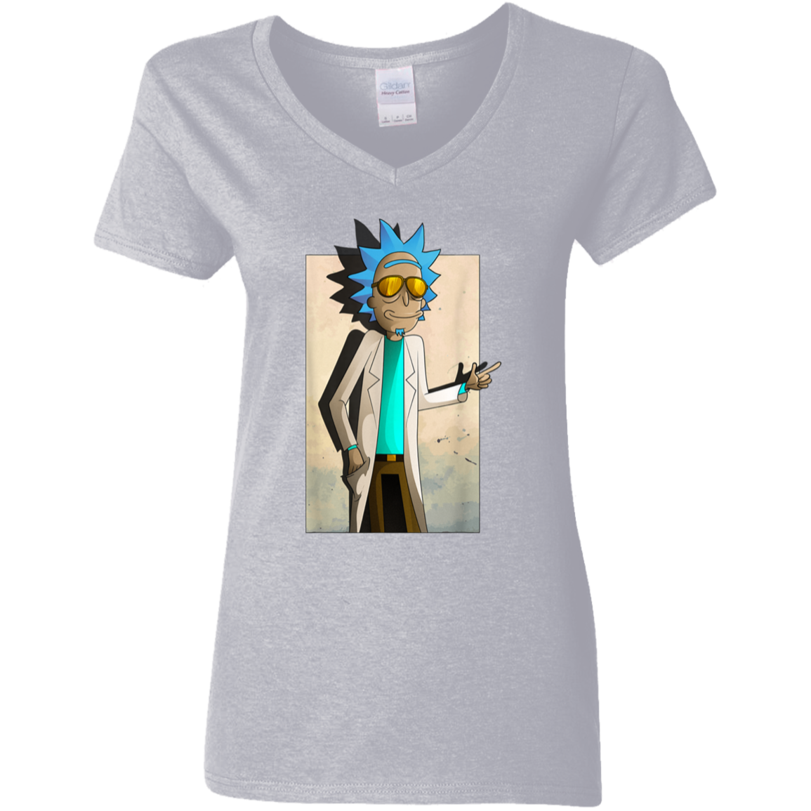 "COOL RICK" Ladies' 5.3 oz. V-Neck T-Shirt