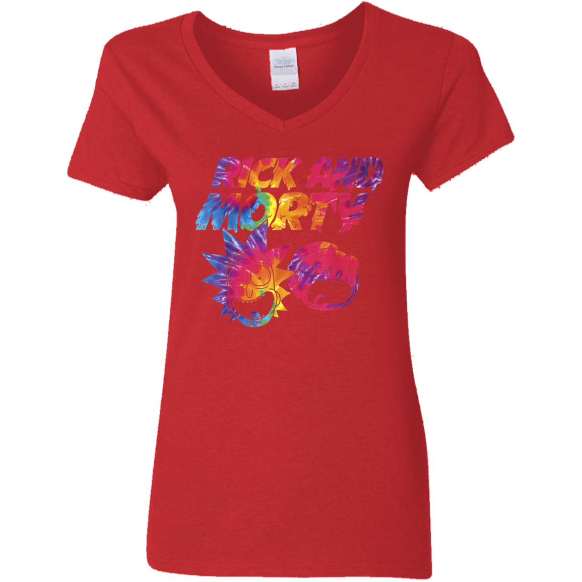 "ACID TRIP RICK AND MORTY" Ladies' 5.3 oz. V-Neck T-Shirt