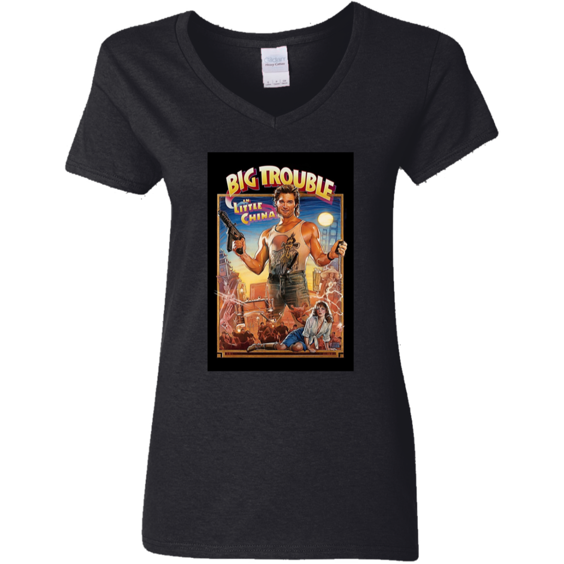 "PORKCHOP EXPRESS" Ladies' 5.3 oz. V-Neck T-Shirt