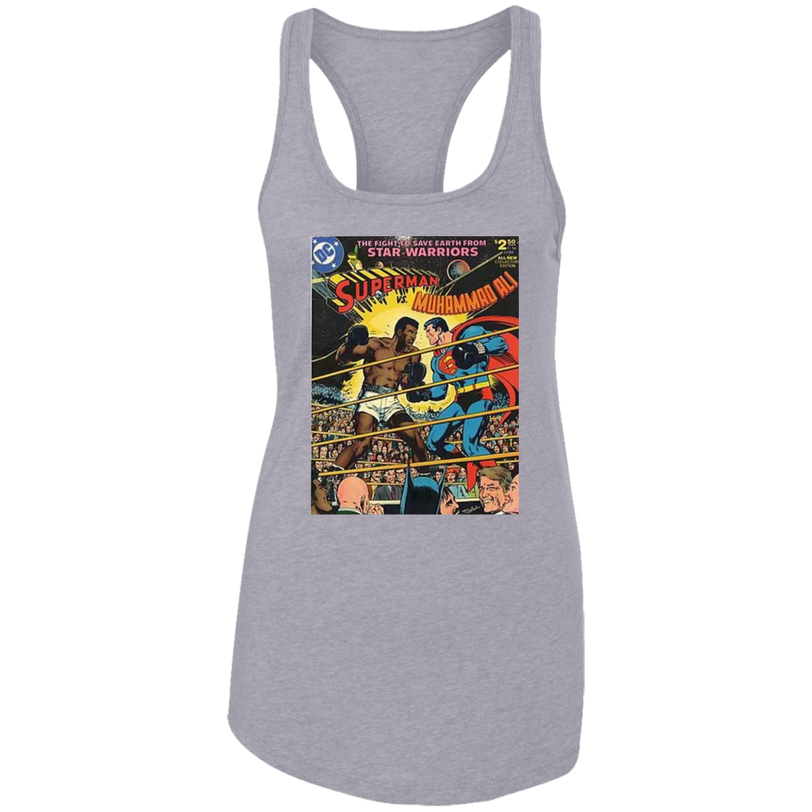 "SUPERMAN VS ALI" Ladies Ideal Racerback Tank