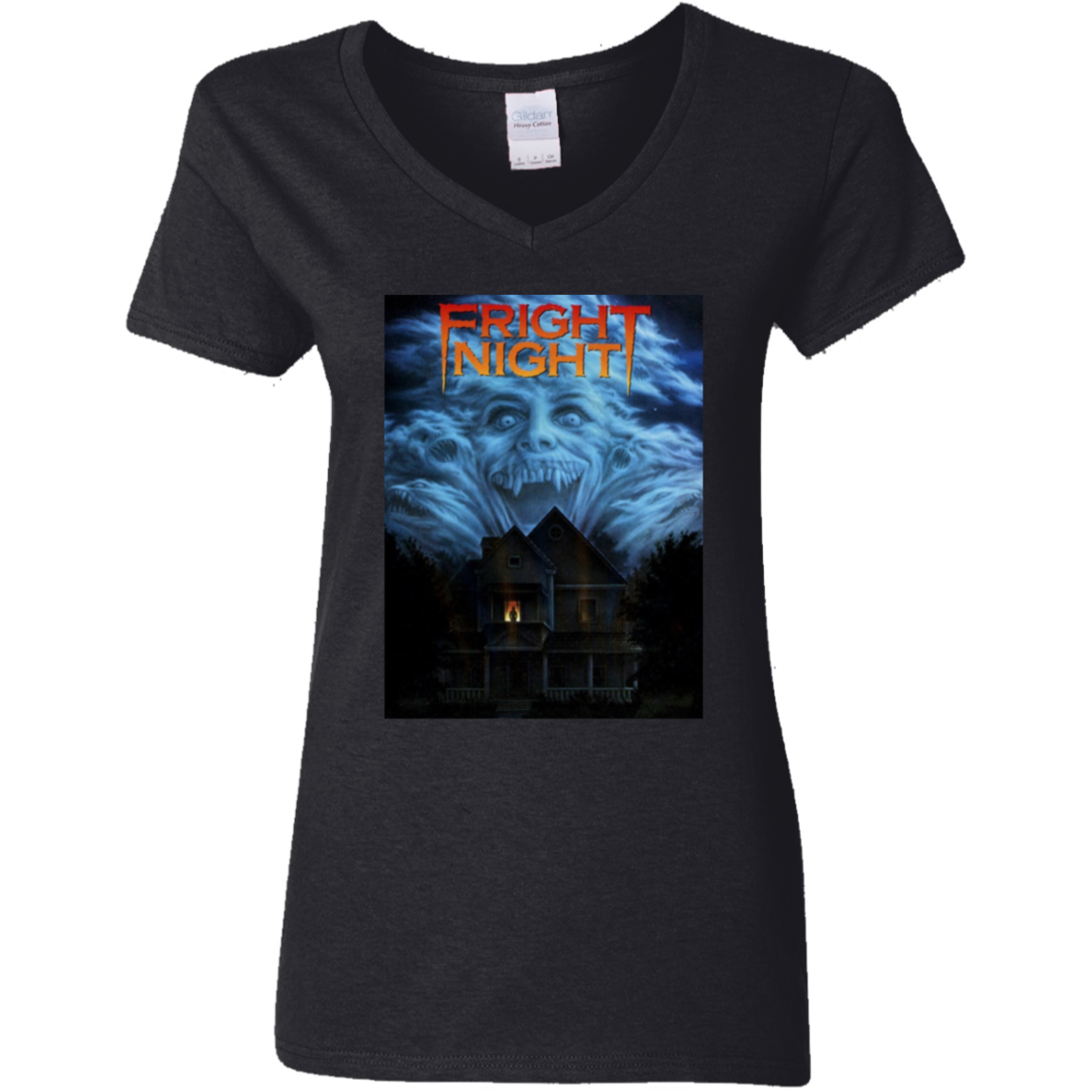 "FRIGHT NIGHT" Ladies' 5.3 oz. V-Neck T-Shirt