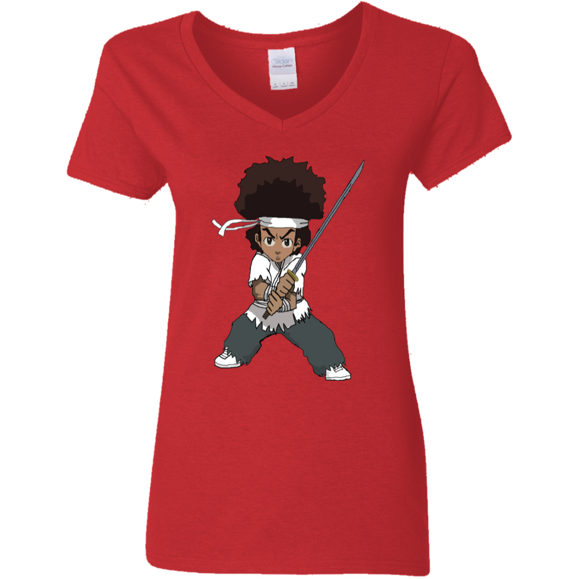 "FREEMAN SAMURAI" Ladies' 5.3 oz. V-Neck T-Shirt