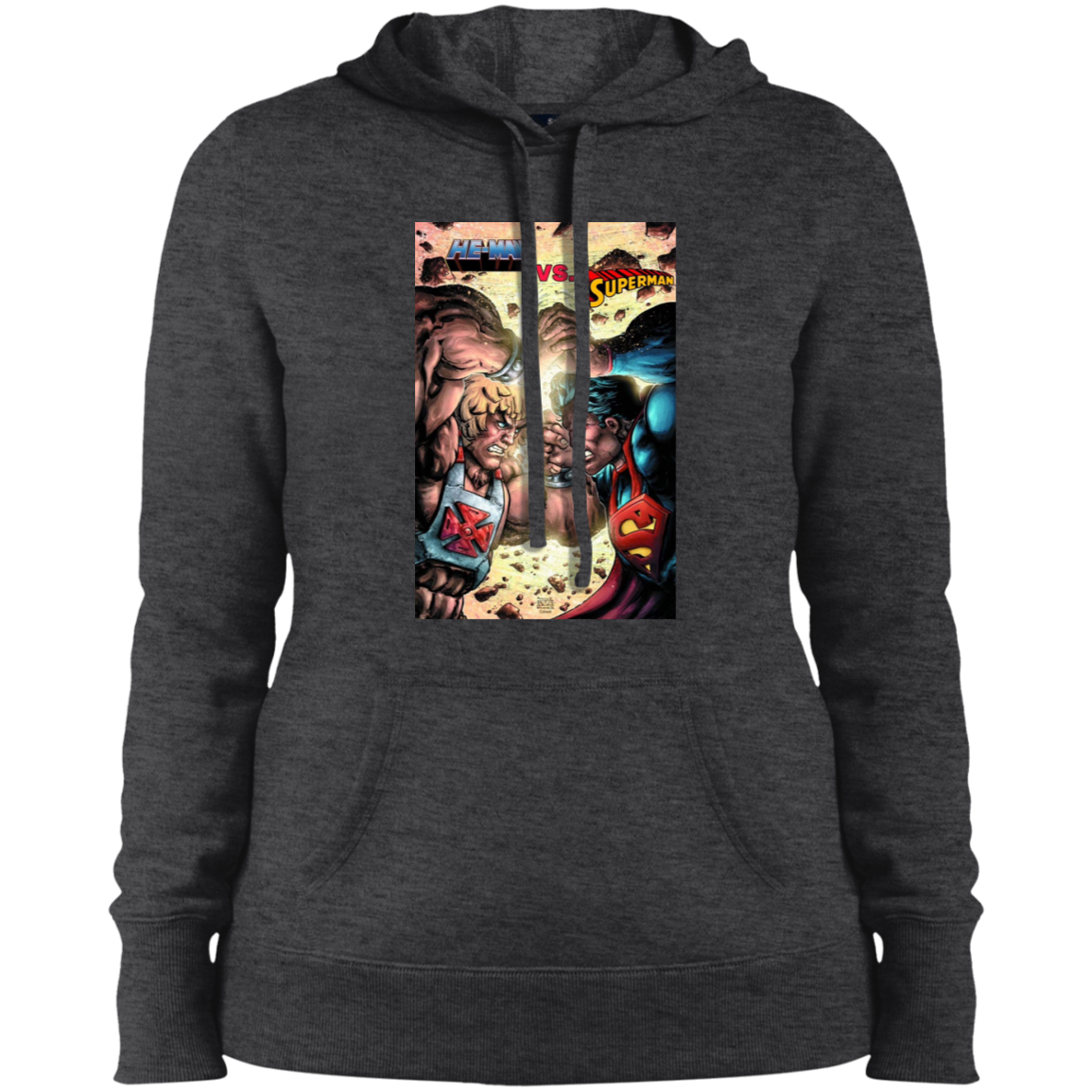 "HE-MAN VS SUPERMAN" Ladies' Pullover Hooded Sweatshirt