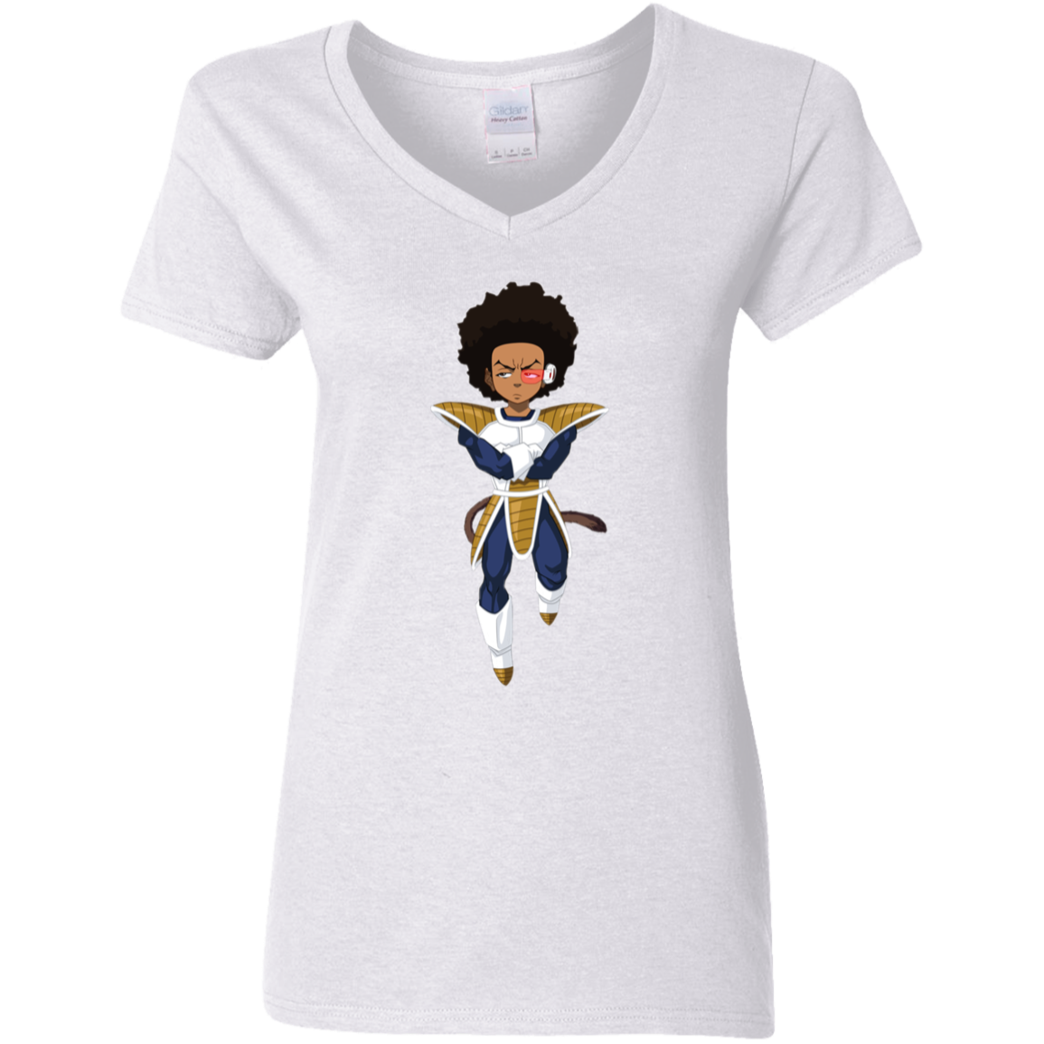 "HUEGETA" Ladies' 5.3 oz. V-Neck T-Shirt