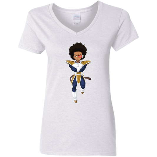 "HUEGETA" Ladies' 5.3 oz. V-Neck T-Shirt