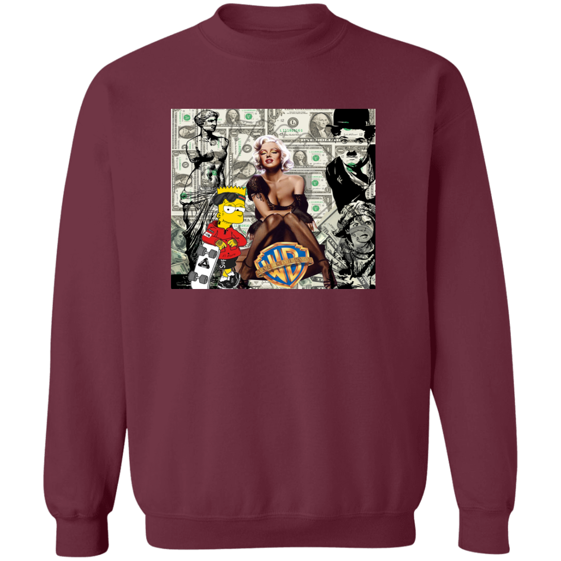 "MONEY MAKING MARILYN" Crewneck Pullover Sweatshirt