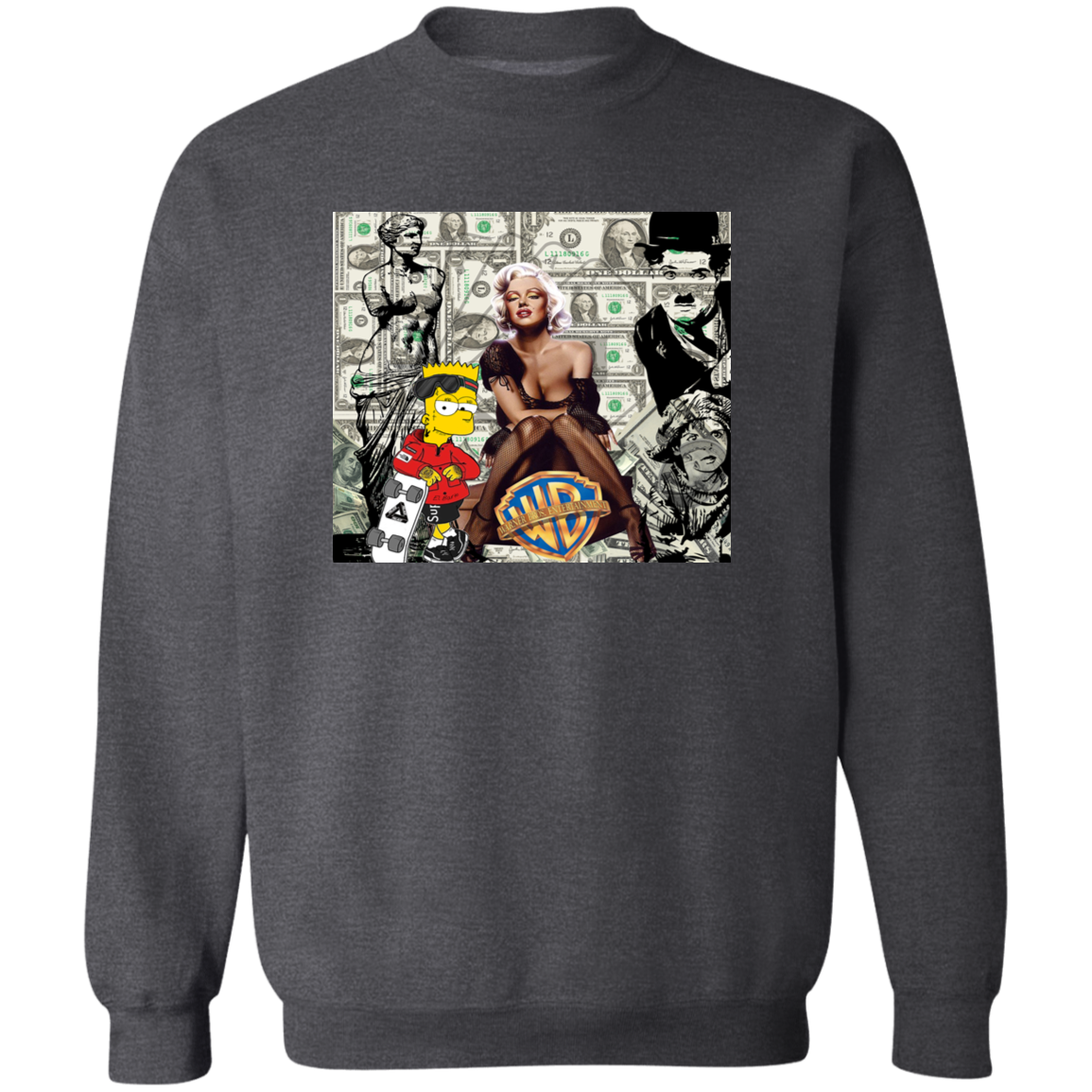 "MONEY MAKING MARILYN" Crewneck Pullover Sweatshirt