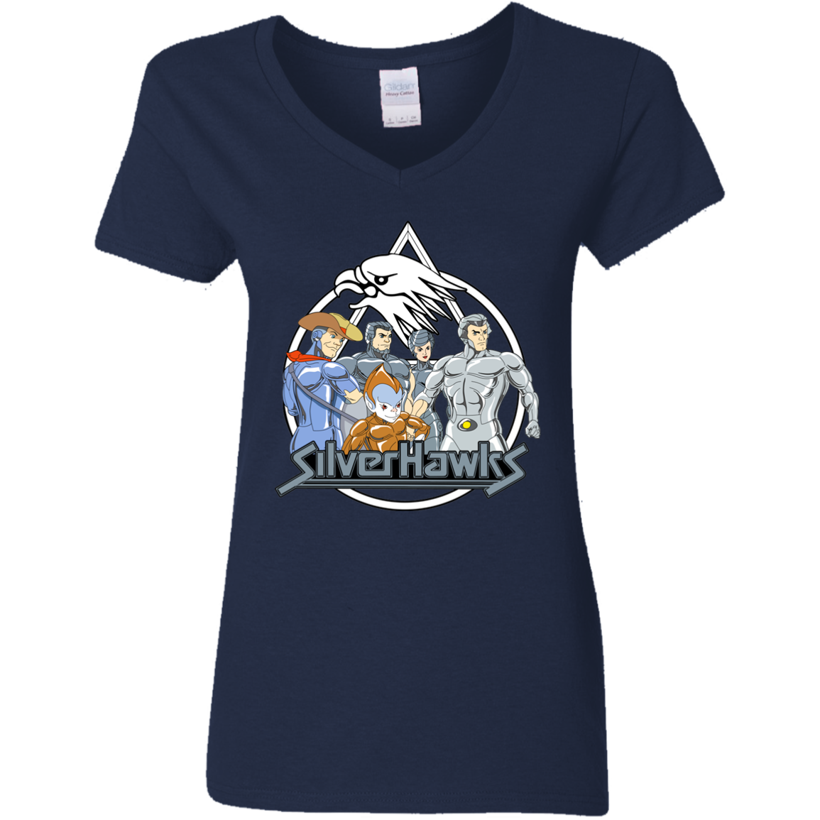 "SILVERHAWKS" Ladies' 5.3 oz. V-Neck T-Shirt