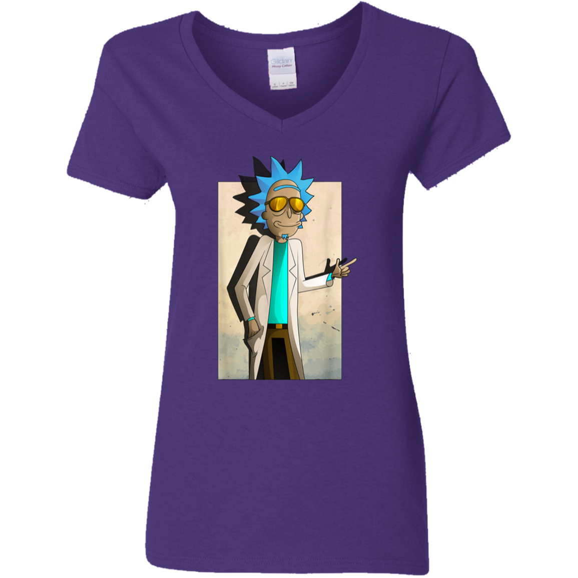 "COOL RICK" Ladies' 5.3 oz. V-Neck T-Shirt