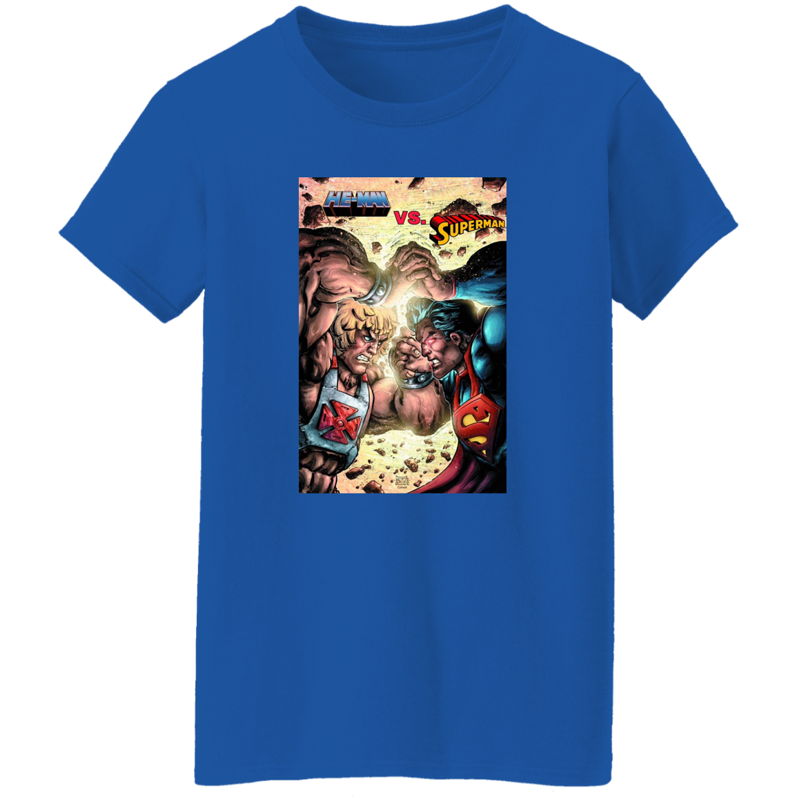 "HE-MAN VS SUPERMAN" Ladies' 5.3 oz. T-Shirt