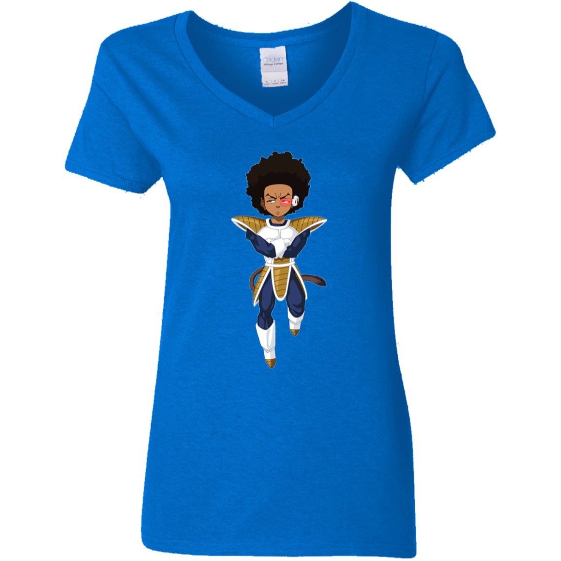 "HUEGETA" Ladies' 5.3 oz. V-Neck T-Shirt