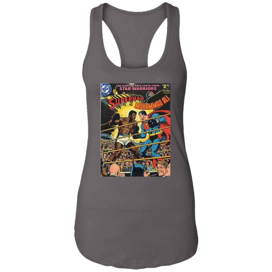 "SUPERMAN VS ALI" Ladies Ideal Racerback Tank