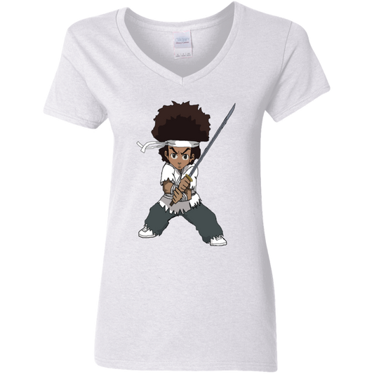 "FREEMAN SAMURAI" Ladies' 5.3 oz. V-Neck T-Shirt