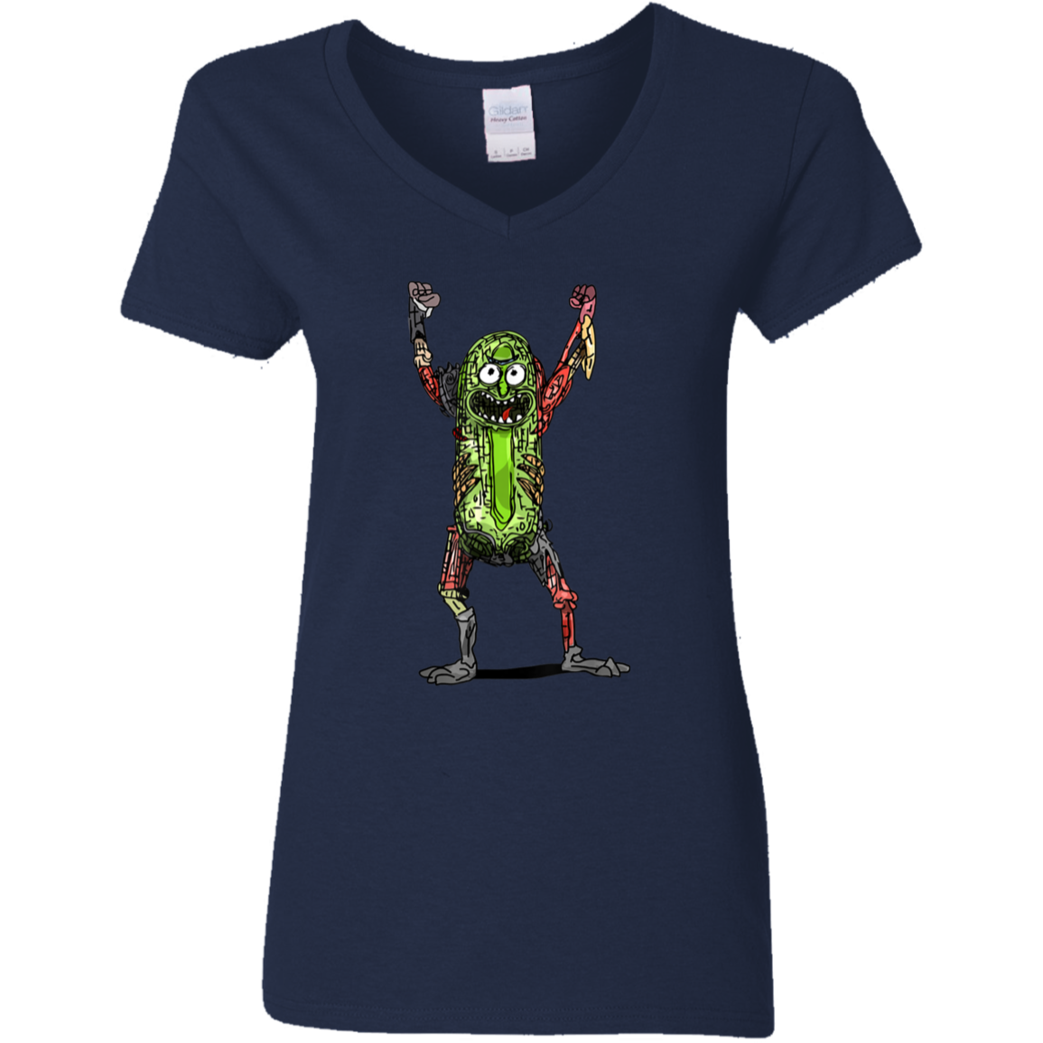 "PICKLE RICK" Ladies' 5.3 oz. V-Neck T-Shirt