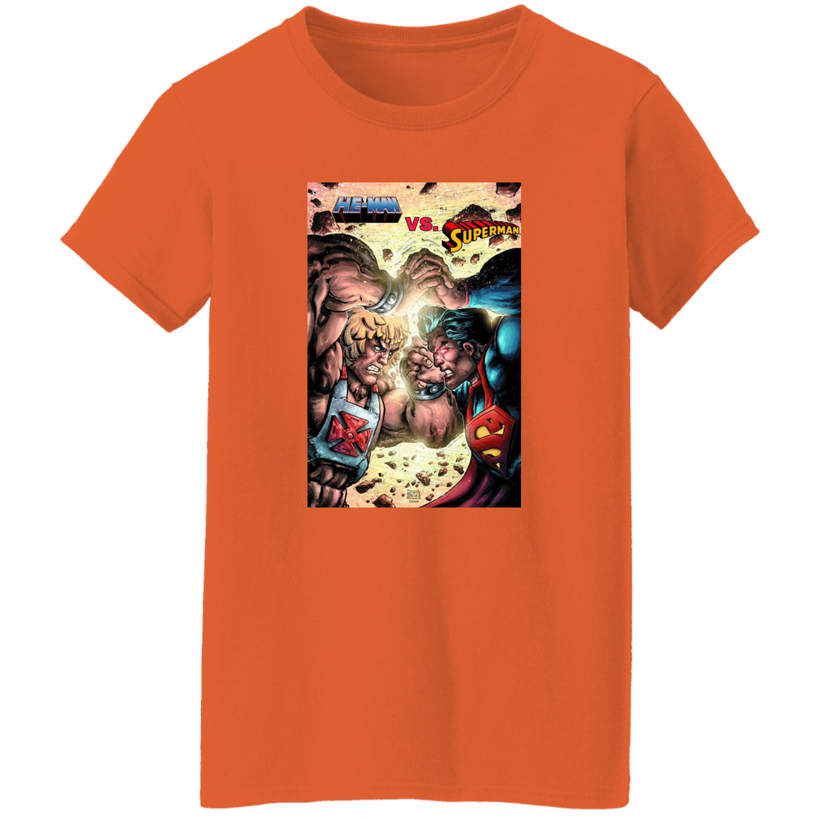 "HE-MAN VS SUPERMAN" Ladies' 5.3 oz. T-Shirt