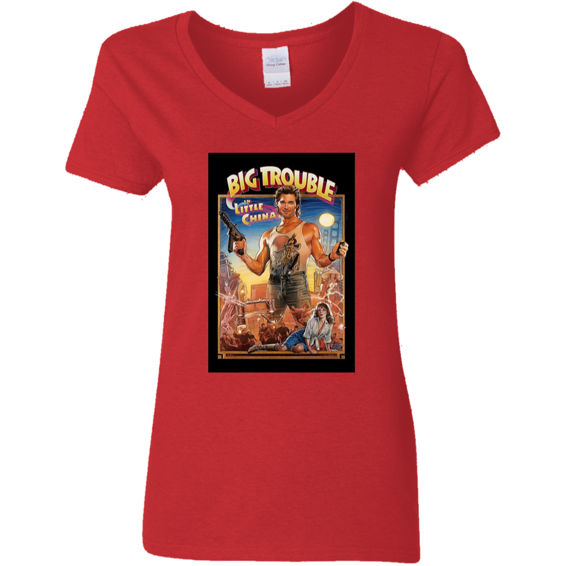 "PORKCHOP EXPRESS" Ladies' 5.3 oz. V-Neck T-Shirt