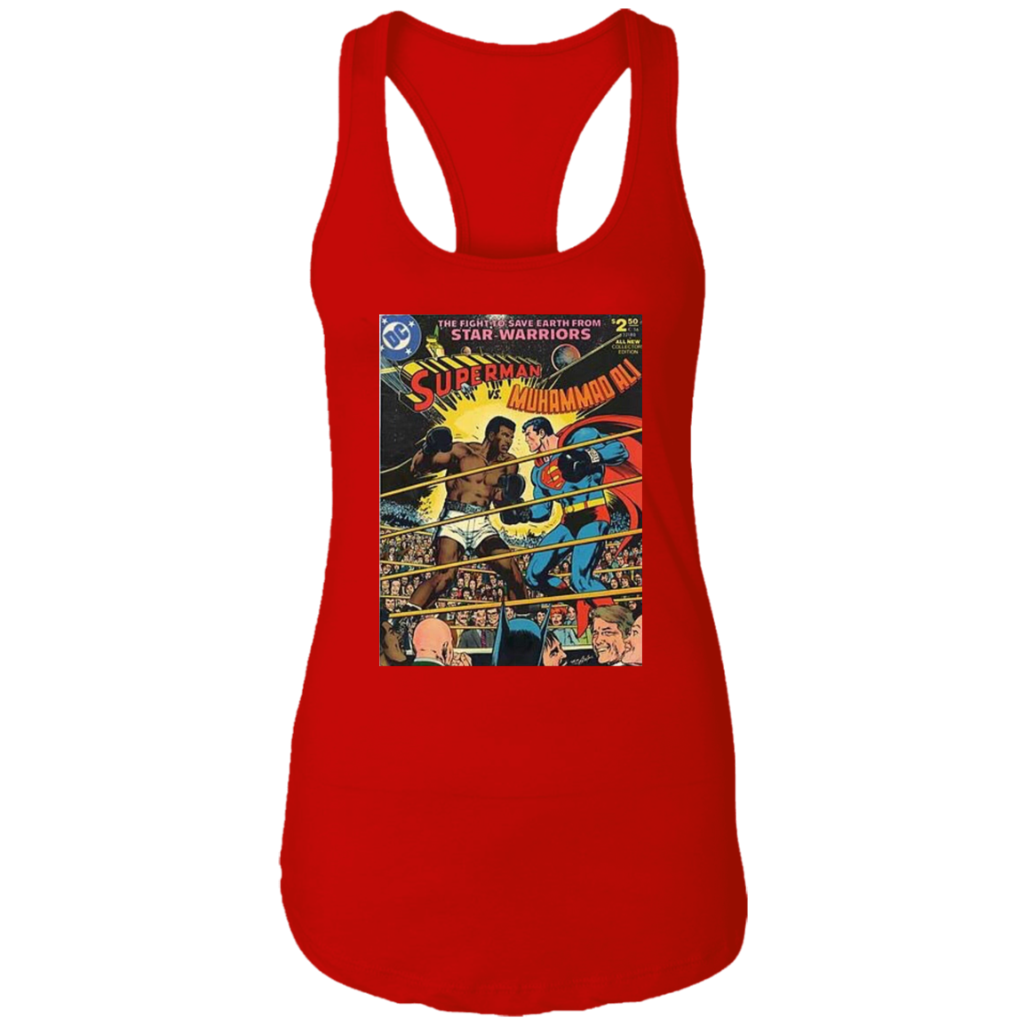 "SUPERMAN VS ALI" Ladies Ideal Racerback Tank