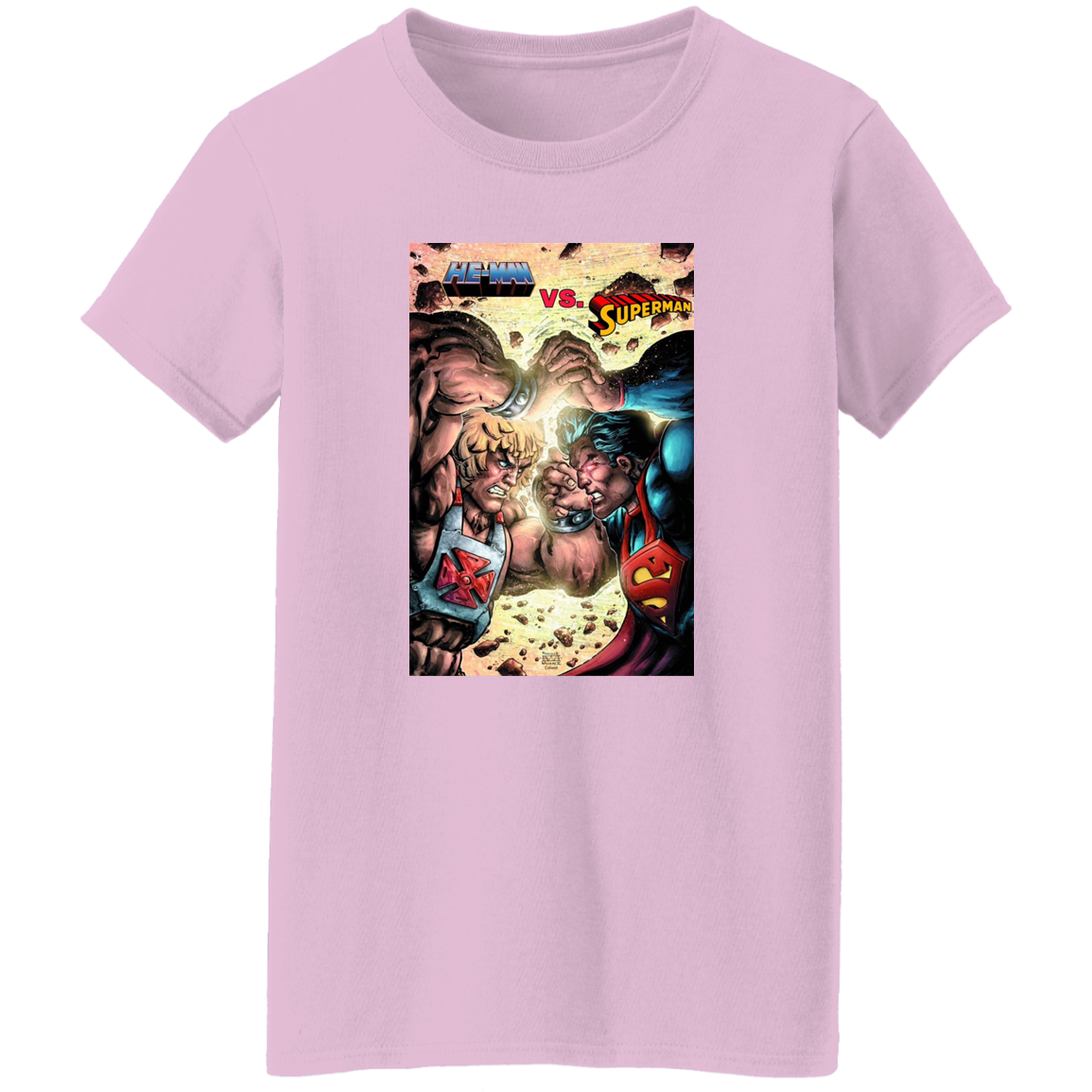 "HE-MAN VS SUPERMAN" Ladies' 5.3 oz. T-Shirt