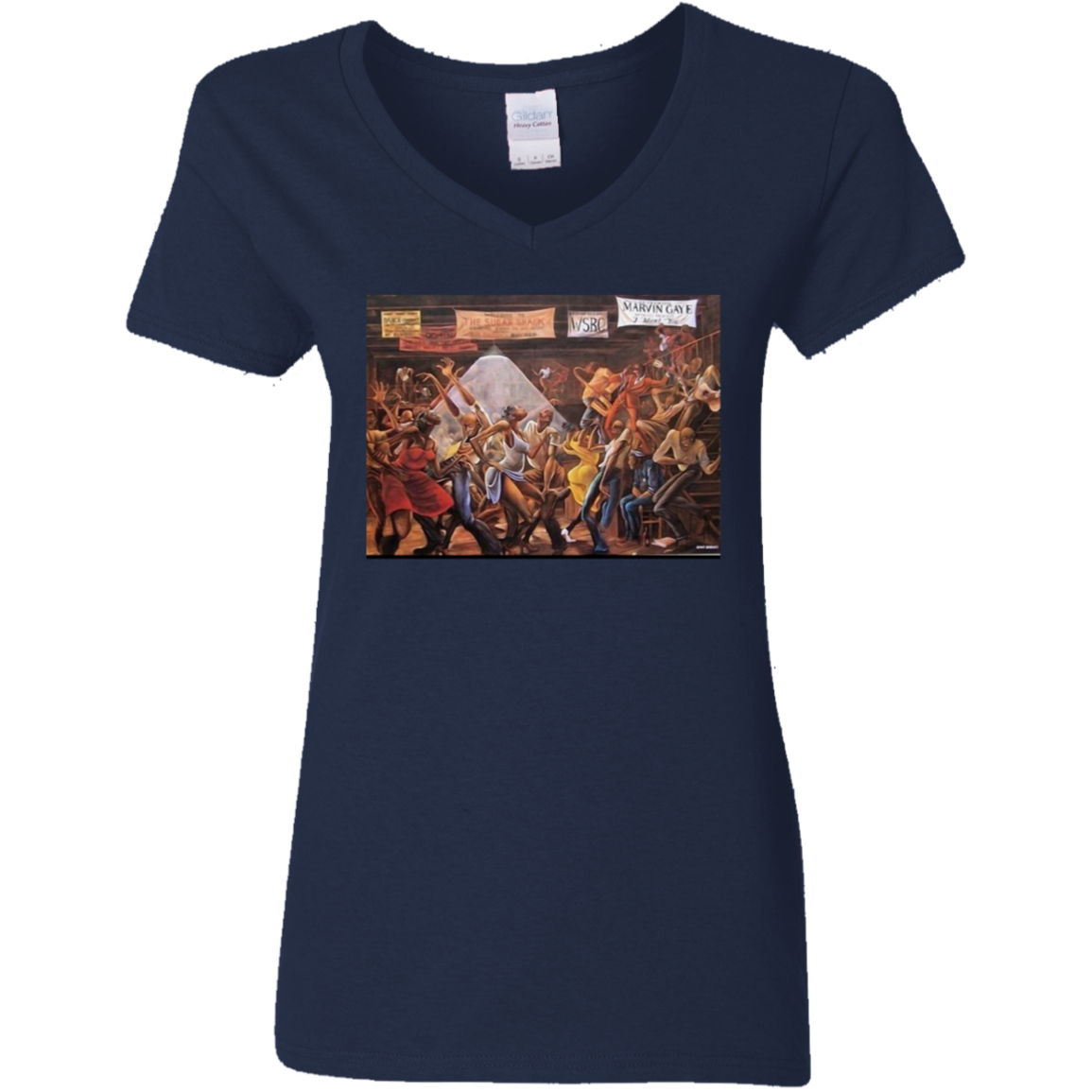 "GOOD TIMES" Ladies' 5.3 oz. V-Neck T-Shirt