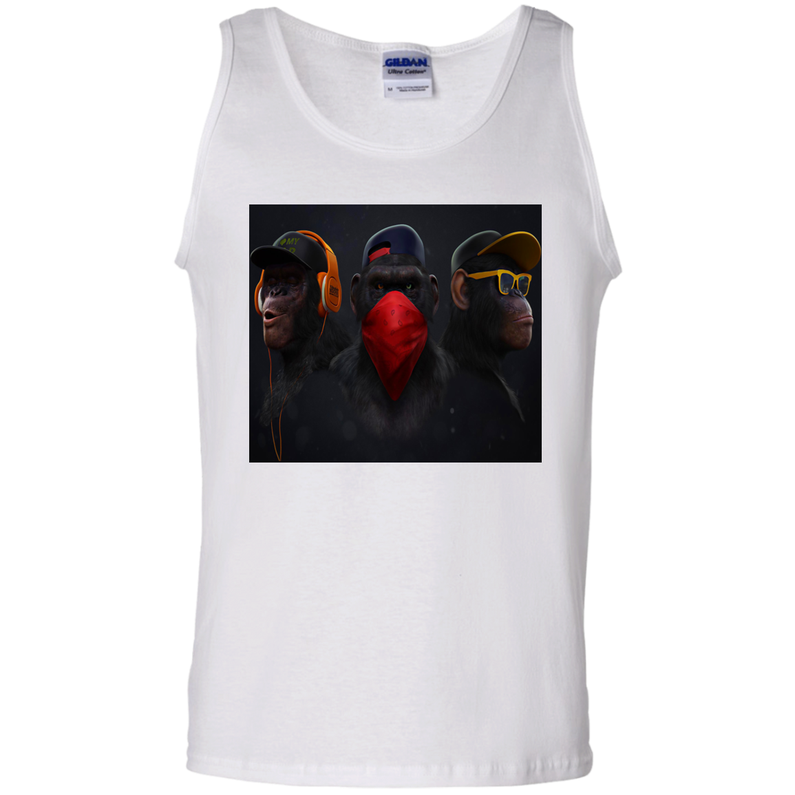 "HEAR NO EVIL SPEAK NO EVIL SEE NO EVIL" 100% Cotton Tank Top