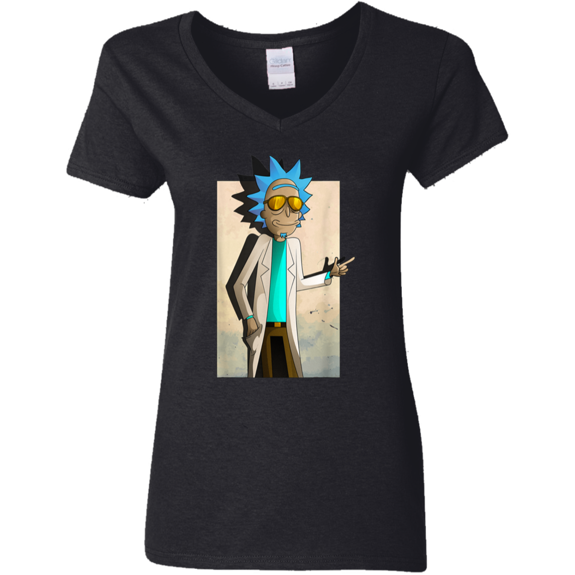 "COOL RICK" Ladies' 5.3 oz. V-Neck T-Shirt