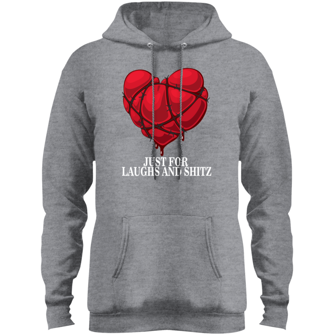 "MY BLOODY HEART" Men's Core Fleece Pullover Hoodie in white print