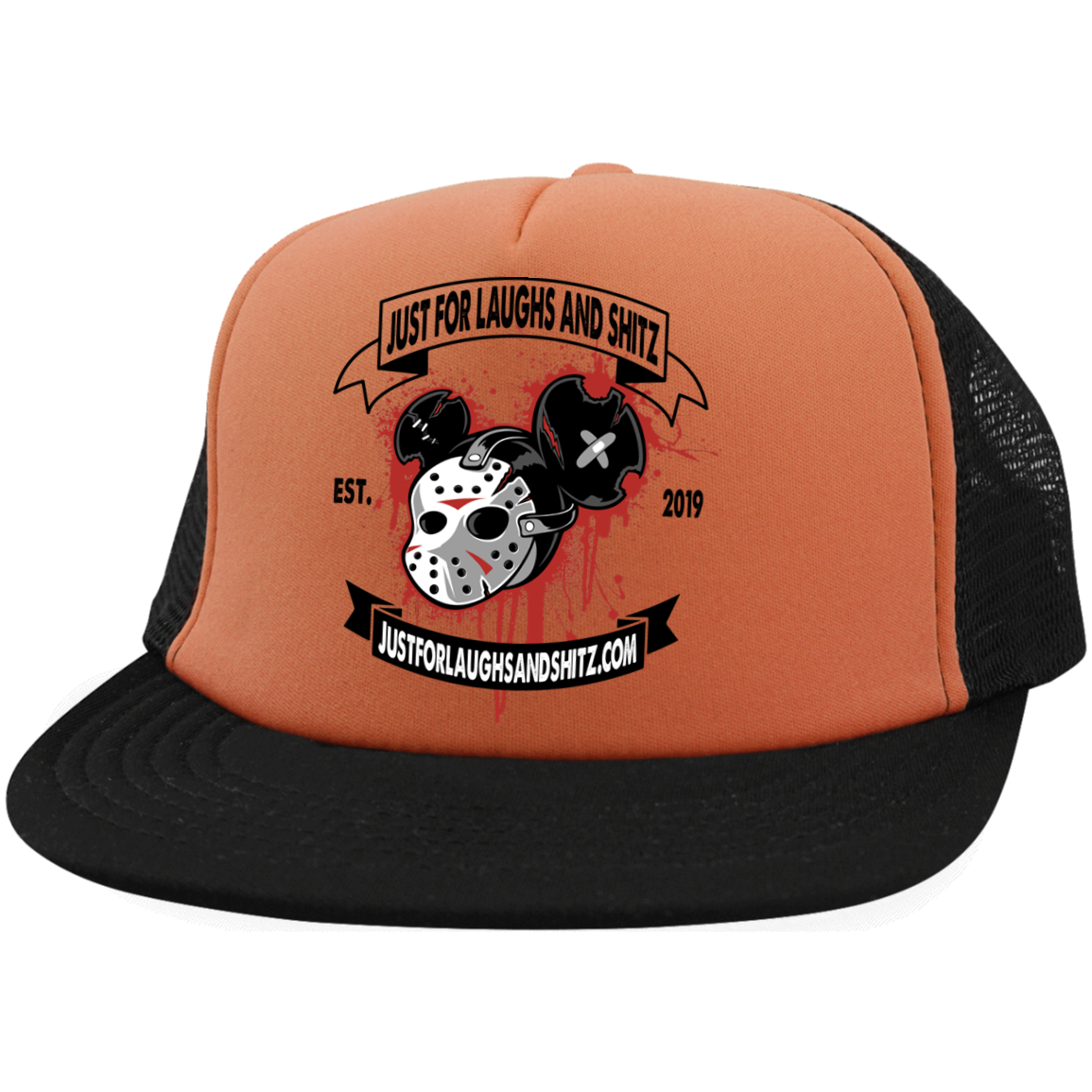 "MICKY MASK" with black banner Trucker Hat with Snapback