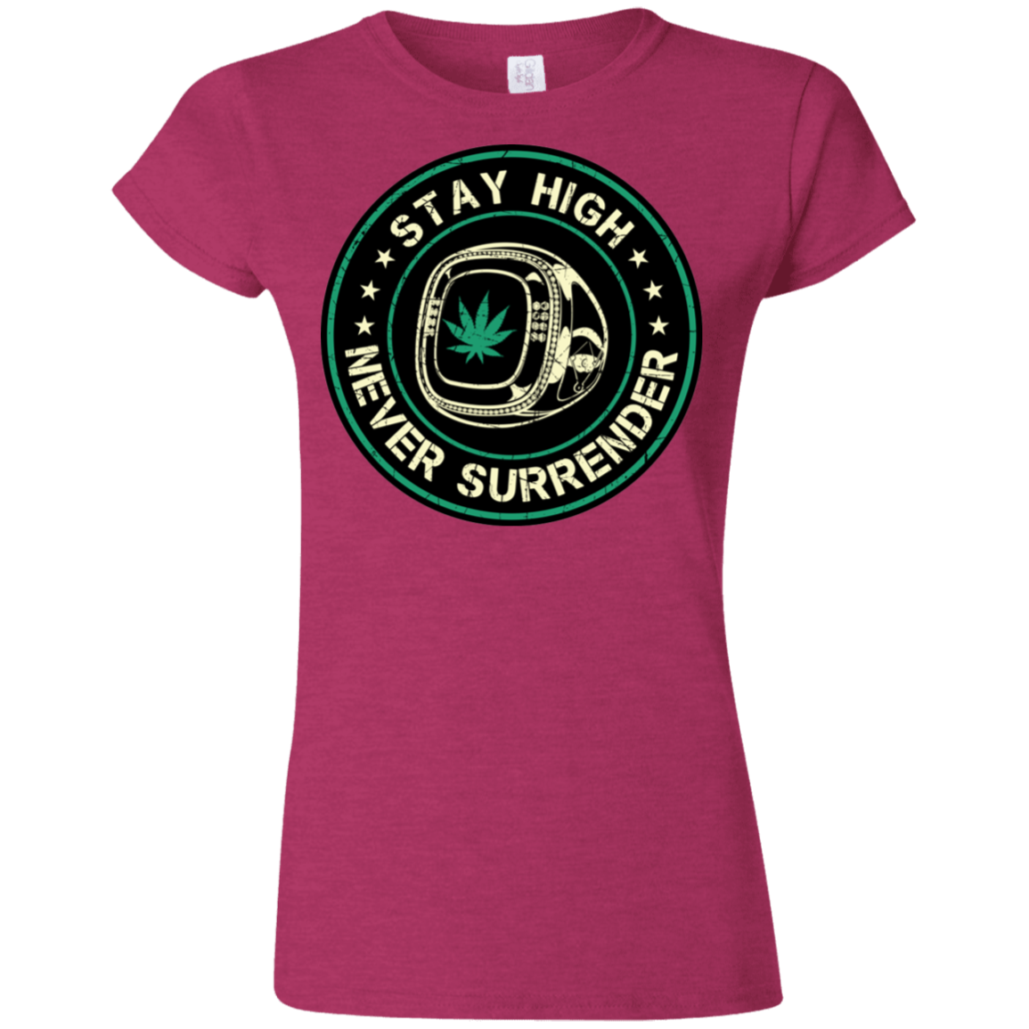 "NEVER SURRENDER" Softstyle Ladies' T-Shirt