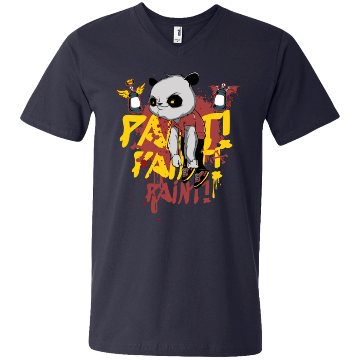 "PAINT PAINT PAINT" Men's Printed V-Neck T-Shirt